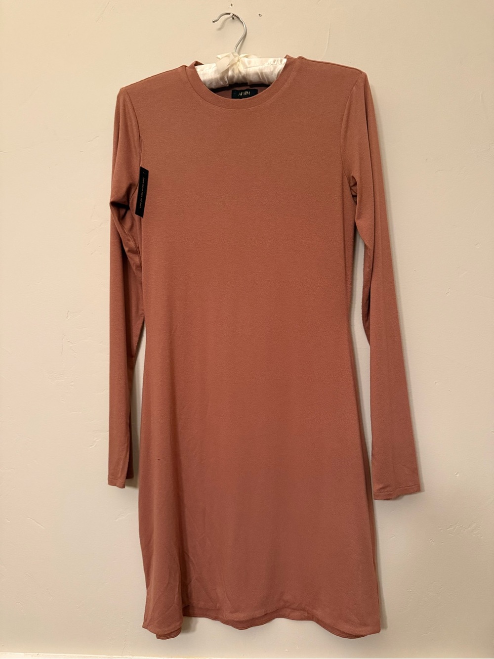 AFRM Juniper Long Sleeve Bodycon Dress Terracotta Size Large
